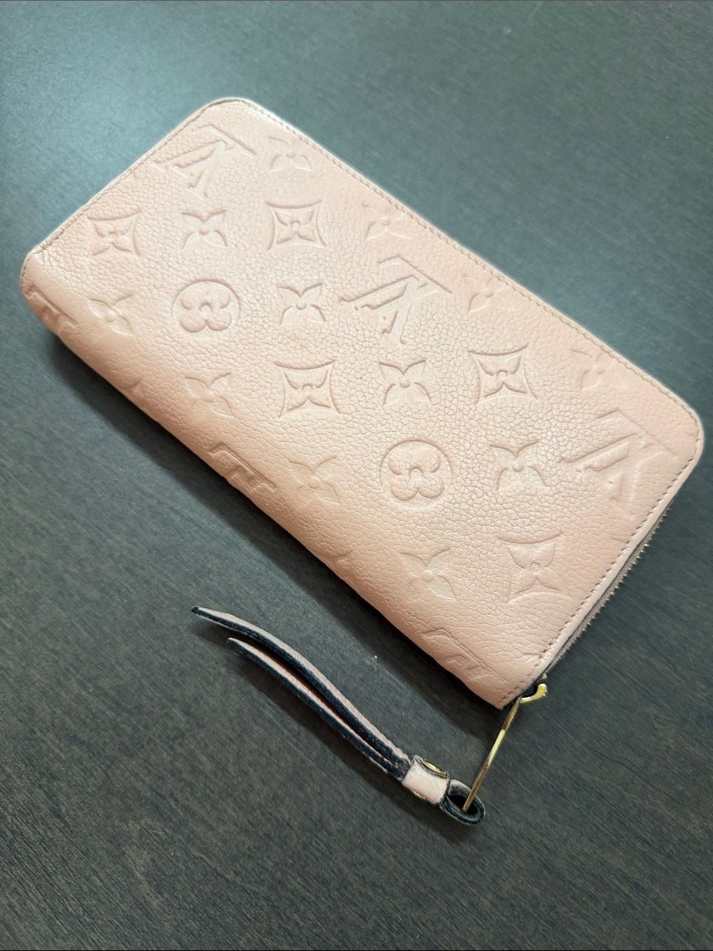 Louis Vuitton Embossed Monogram Zippy Wallet — Pink